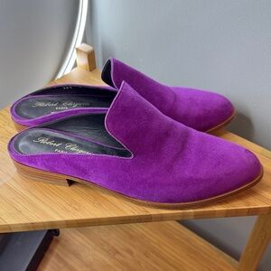 Robert Clergerie Vibrant Purple Suede Loafer Mules